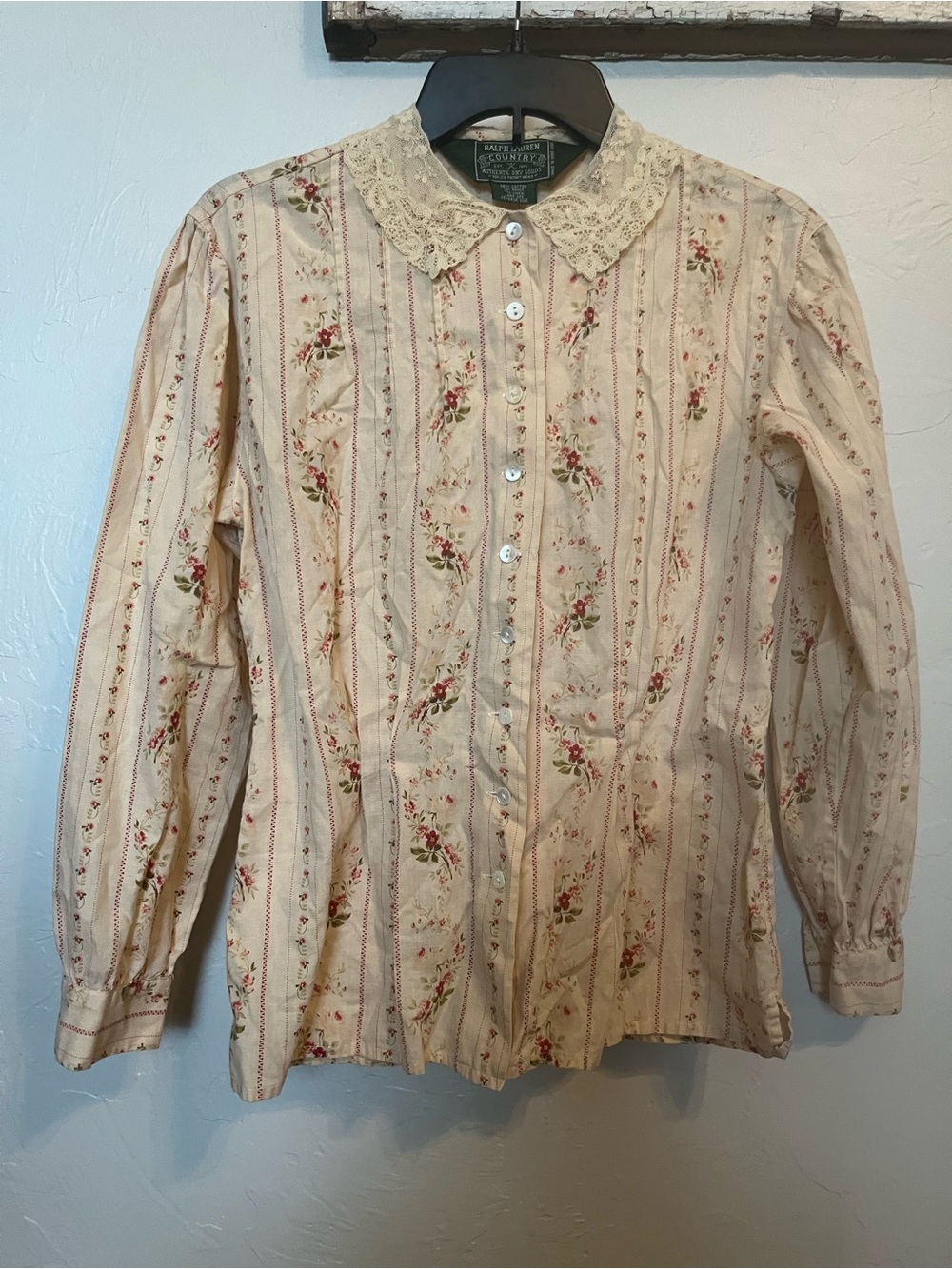 Ralph Lauren Country Vintage Prairie 2pc Set Button Down Shirt Ankle Skirt Sz 4 - Picture 4 of 14